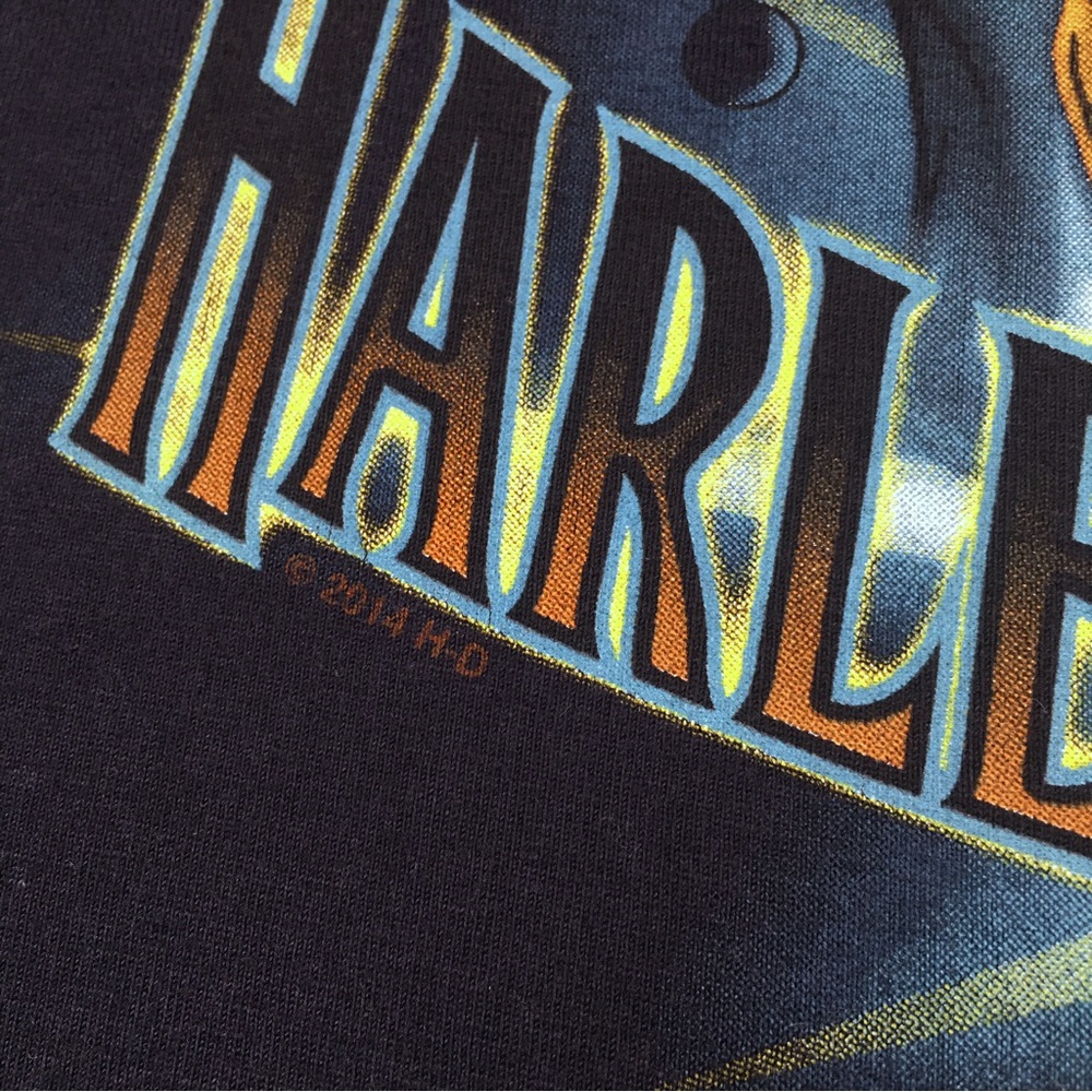 Harley Davidson Long Sleeve Graphic Shirt Navy Blue XXL 2XL Halloween Horror - Picture 5 of 16